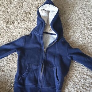 Cherokee Dark Blue Kids Hoodie with Sherpa Lining